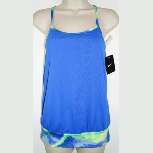 Nike Swim Blue Tankini Bikini Swimsuit Top NWT - Picture 1 of 8